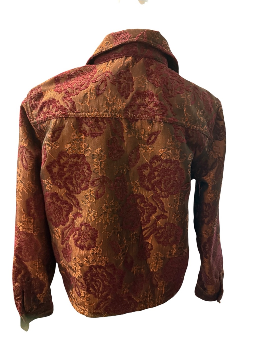 Women’s Reversible Floral Jacquard Zip-Front Jacket - Picture 2 of 7